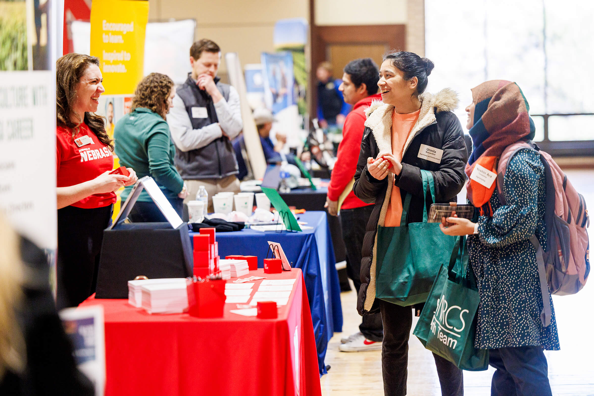 Students talking with employers at East Campus Career Fair